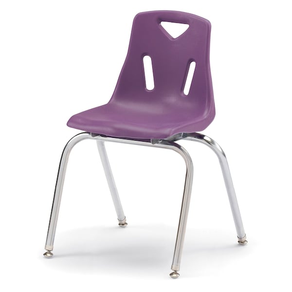 Jonti-Craft Berries Stacking Chairs with Chrome-Plated Legs, 18 in. Ht, Set of 6, Purple 8148JC6004 - main